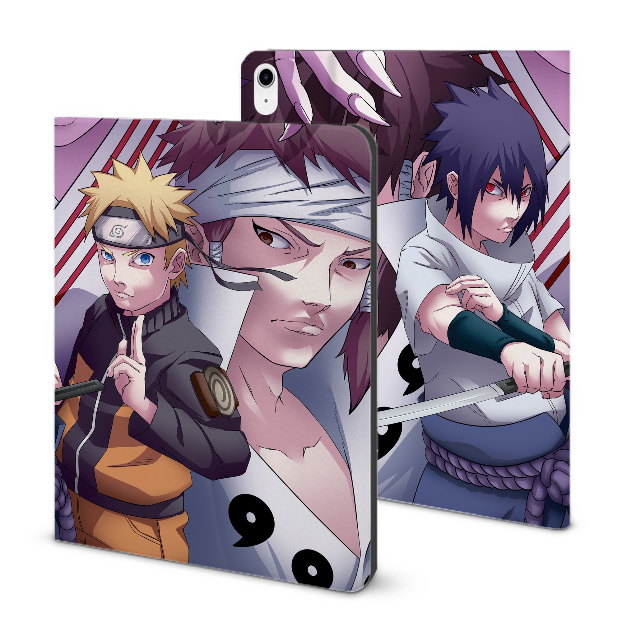 （画像用） NARUTO -ナルト- NARUTO -ナルト- 疾風伝 IPad ケース ブック型 PUレザー TPU 耐衝撃 軽量 薄型 ペン収納なし 全面保護 IPad 各モデル対応